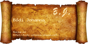 Bódi Johanna névjegykártya